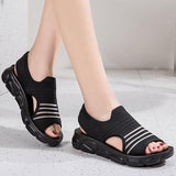 Women Summer Daily Knitted Fabric Chunky Sole Sandals