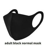 5pcs Washable Earloop Face Mask Reusable Dust-Proof Cotton Mouth Mask Breathable Fashion Black Masks For Adults Festival Mascara