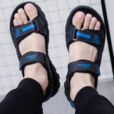 Men's Casual Striped Letter Pattern Denim Fabric Outdoor Sandals