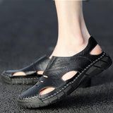 Men Summer Cowhide Leather Daily Sandals