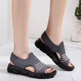 Women Summer Daily Knitted Fabric Chunky Sole Sandals