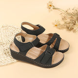 Women's round toe platform Velcro sandals