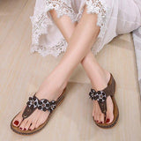 Women Flowers Thong Thick Sole Sandals