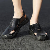 Men Summer Cowhide Leather Daily Sandals