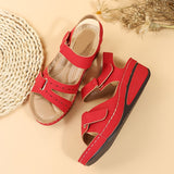 Women's round toe platform Velcro sandals