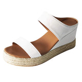 Womens Platform Wedge Sandals High Heel Slip-on Open Toe Slides