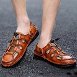 Men's Sandals Sewing Velcro Round Toe Shoes