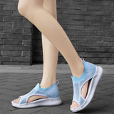 Women Daily Summer Flat Knit Fabric Athletic Sandals