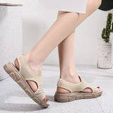 Women Summer Daily Knitted Fabric Chunky Sole Sandals