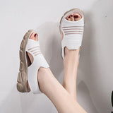 Women Summer Daily Knitted Fabric Chunky Sole Sandals