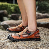 Men Leather Sports Canyoning Waterproof Sandals