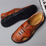 Men Summer Cowhide Leather Daily Sandals