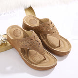 Women's Comfortable Flip Flops Wedge Heel Daily Slippers