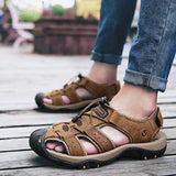 Men's Outdoor Leather Toe Cap Sandals