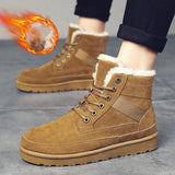 Men's Winter Non-slip Round Toe Lace-up Snow Boots