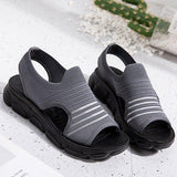 Women Summer Daily Knitted Fabric Chunky Sole Sandals