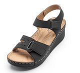 Women's round toe platform Velcro sandals