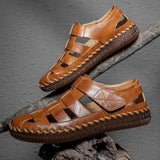 Men's Outdoor Daily Summer Hand-sewn Soft Leather Casual Sandals