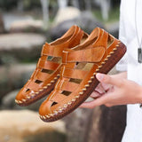 Men's Outdoor Daily Summer Hand-sewn Soft Leather Casual Sandals