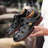 Men's Outdoor Daily Summer Hand-sewn Soft Leather Casual Sandals