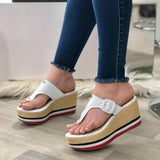 Women‘s Fashion Soft Slope Heel Slippers