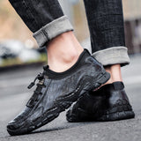 Men's Loafers & Slip-Ons Leather Shock Absorbing Wear Proof Walking Shoes