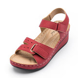 Women's round toe platform Velcro sandals