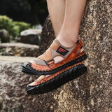 Men Leather Sports Canyoning Waterproof Sandals