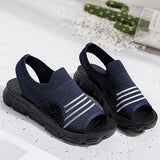 Women Summer Daily Knitted Fabric Chunky Sole Sandals