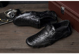 Men's Loafers & Slip-Ons Driving British Casual Leather Crocodile Pattern