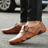 Men's Loafers & Slip-Ons Driving British Casual Leather Crocodile Pattern