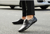 Men's Loafers & Slip-Ons Driving British Casual Leather Crocodile Pattern