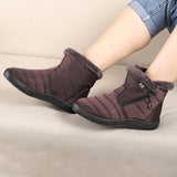 Women's Warm Fleece Cold High Top Cotton Shoes Waterproof Snow Boots