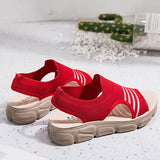 Women Summer Daily Knitted Fabric Chunky Sole Sandals