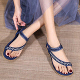 Women Comfortable Flat Heel Summer Elastic Band Chunky Sole Sandals