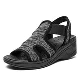 Women Comfortable Outdoot Open Toe Elastic Band Sports Wedge Sandals