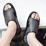 Men Summer Open Toe Leather Daily Sandals