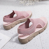 Women Summer Daily Knitted Fabric Chunky Sole Sandals