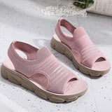 Women Summer Daily Knitted Fabric Chunky Sole Sandals