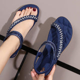 Women Comfortable Flat Heel Summer Elastic Band Chunky Sole Sandals