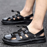 Men's Sandals Sewing Velcro Round Toe Shoes