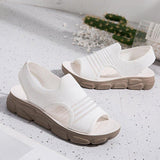 Women Summer Daily Knitted Fabric Chunky Sole Sandals