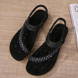 Women Comfortable Flat Heel Summer Elastic Band Chunky Sole Sandals