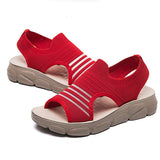 Women Summer Daily Knitted Fabric Chunky Sole Sandals