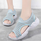 Women Summer Knitted Fabric Open Toe Sandals