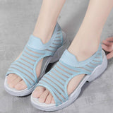 Women Summer Knitted Fabric Open Toe Sandals