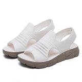 Women Summer Daily Knitted Fabric Chunky Sole Sandals