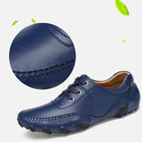 Men's Loafers & Slip-Ons 2021 Spring Lace-up Breathable Driving Casual Leather shoes