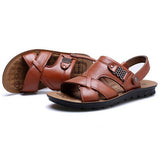 Men's Genuine Leather Casual Non-Slip Sandals Beach Slippers Shoes