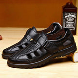 Men's Genuine Leather Sandals Outdoor Breathable Beach Shoes